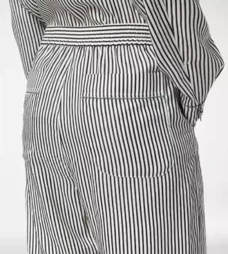 Striped Silk Pj Pants with Piping Striped Silk Pj Pants with Piping