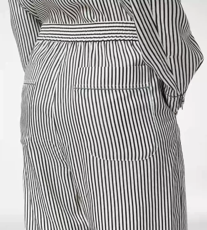 Striped Silk Pj Pants with Piping Striped Silk Pj Pants with Piping