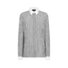 Striped Silk Shirt with Contrast Details