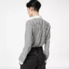 Striped Silk Shirt with Contrast Details