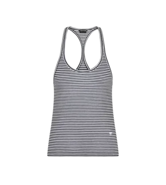 Striped Tank Top with Tonal Tf Embroidered Logo