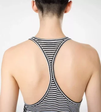 Striped Tank Top with Tonal Tf Embroidered Logo