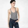 Striped Tank Top with Tonal Tf Embroidered Logo