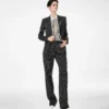 Striped Wool Cotton Barathea Single Breasted Jacket Striped Wool Cotton Barathea Single Breasted Jacket