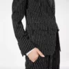 Striped Wool Cotton Barathea Single Breasted Jacket Striped Wool Cotton Barathea Single Breasted Jacket