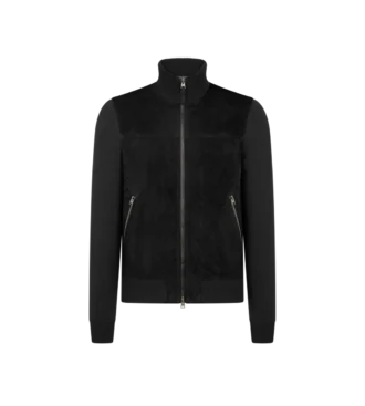 Suede Front Wool Zip Through