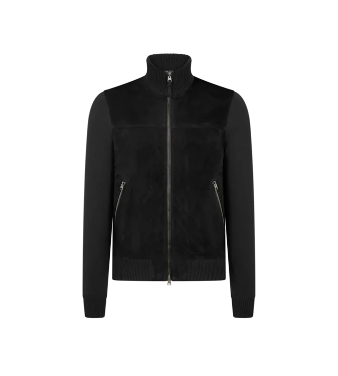 Suede Front Wool Zip Through