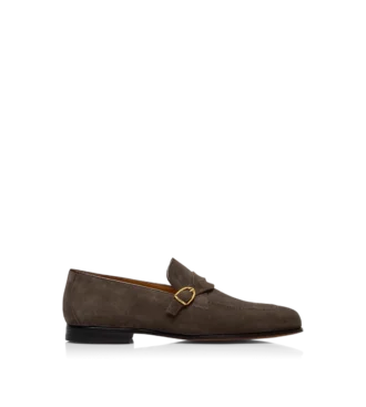 Suede Gigi Twisted Band Buckle Loafer
