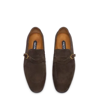 Suede Gigi Twisted Band Buckle Loafer