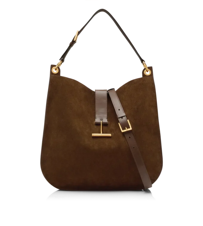Suede Leather and Smooth Leather Tara Large Crossbody