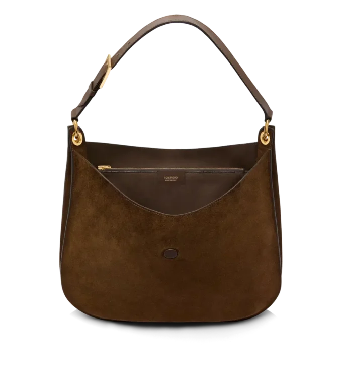 Suede Leather and Smooth Leather Tara Large Crossbody