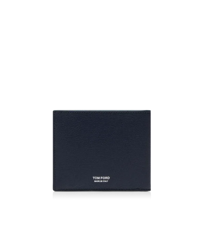 Supple Grain Leather Elongated T Line Classic Bifold Wallet