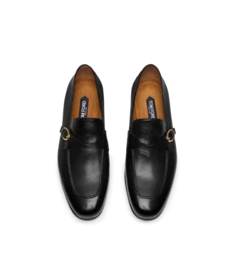 Supple Grain Leather Gigi Twisted Band Buckle Loafer
