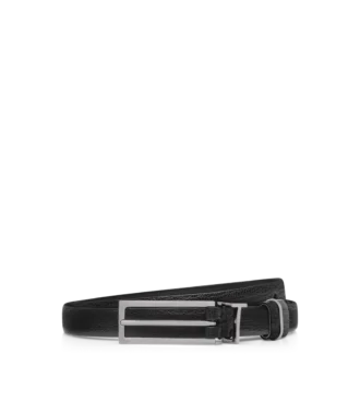 Supple Grain Leather Metal T Loop Belt