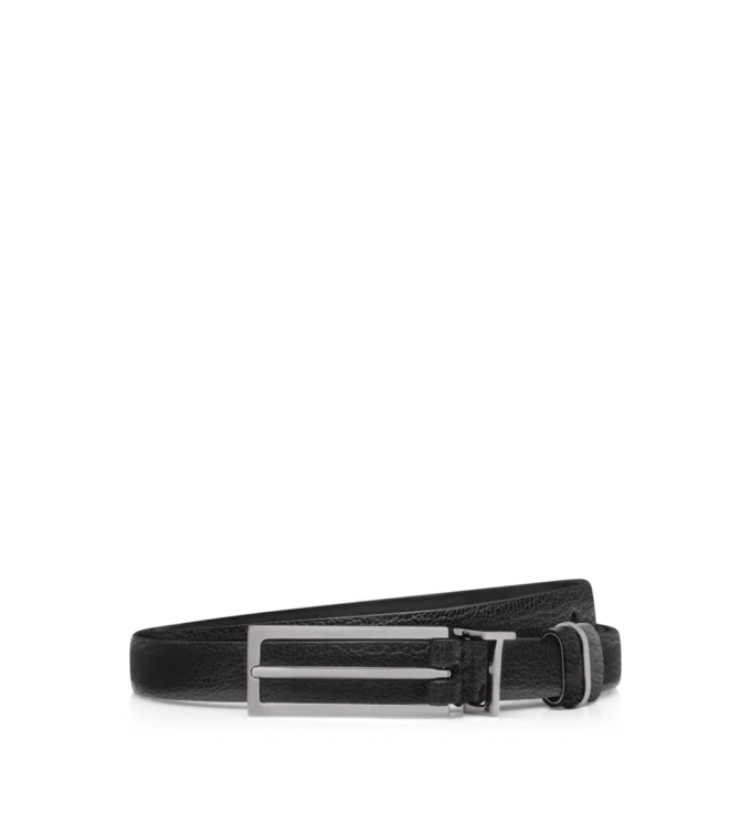 Supple Grain Leather Metal T Loop Belt Supple Grain Leather Metal T Loop Belt