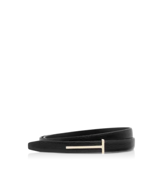 Supple Grain Leather Slim T Belt