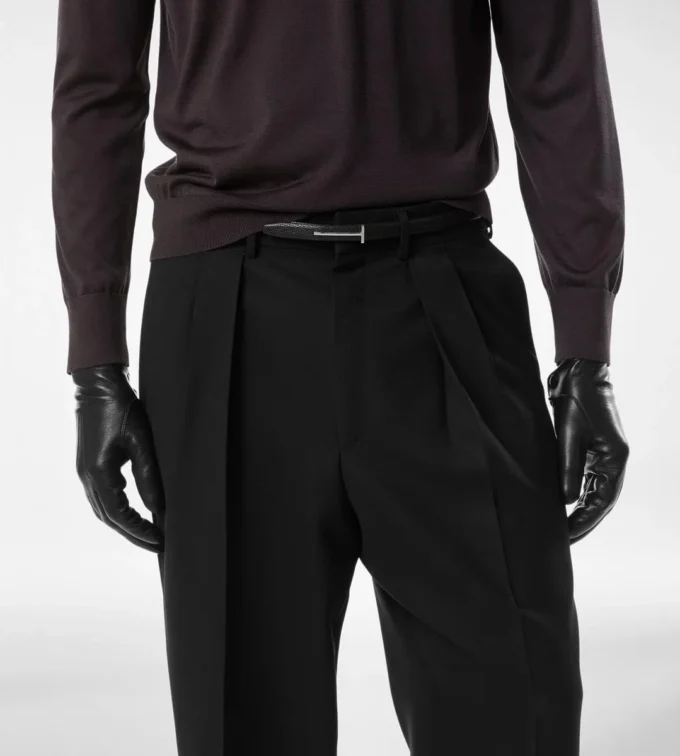 Supple Grain Leather Slim T Belt Supple Grain Leather Slim T Belt