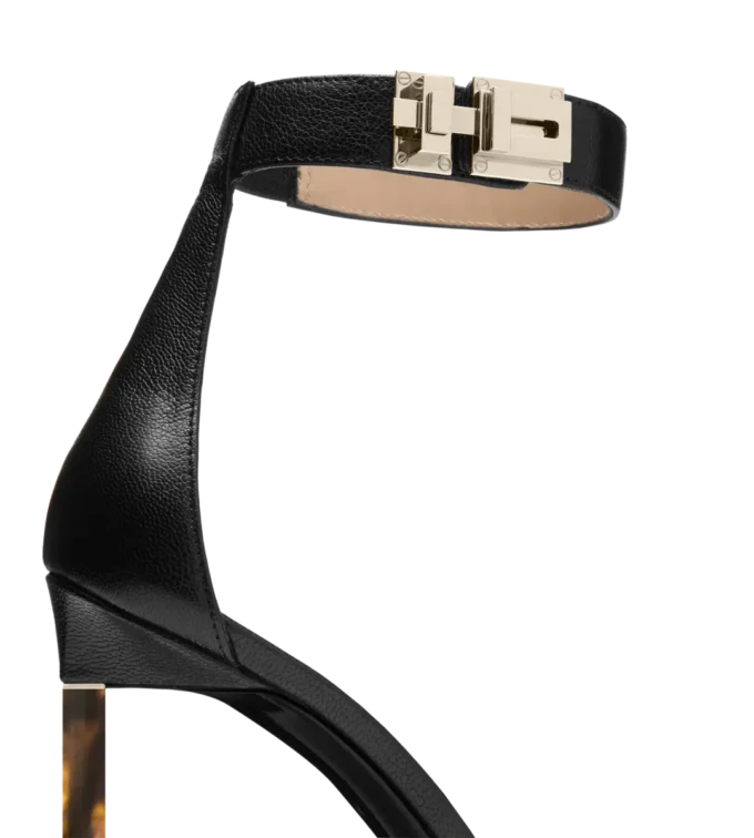 Supple Grain Leather T Latch Ankle Strap Pump Supple Grain Leather T Latch Ankle Strap Pump