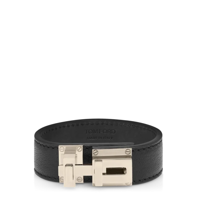 Supple Grain Leather T Latch Bracelet