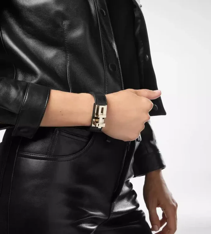 Supple Grain Leather T Latch Bracelet