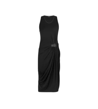 Tank Top Dress with Leather Detail