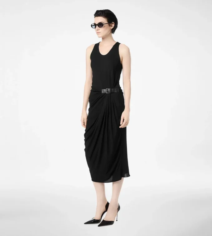 Tank Top Dress with Leather Detail Tank Top Dress with Leather Detail