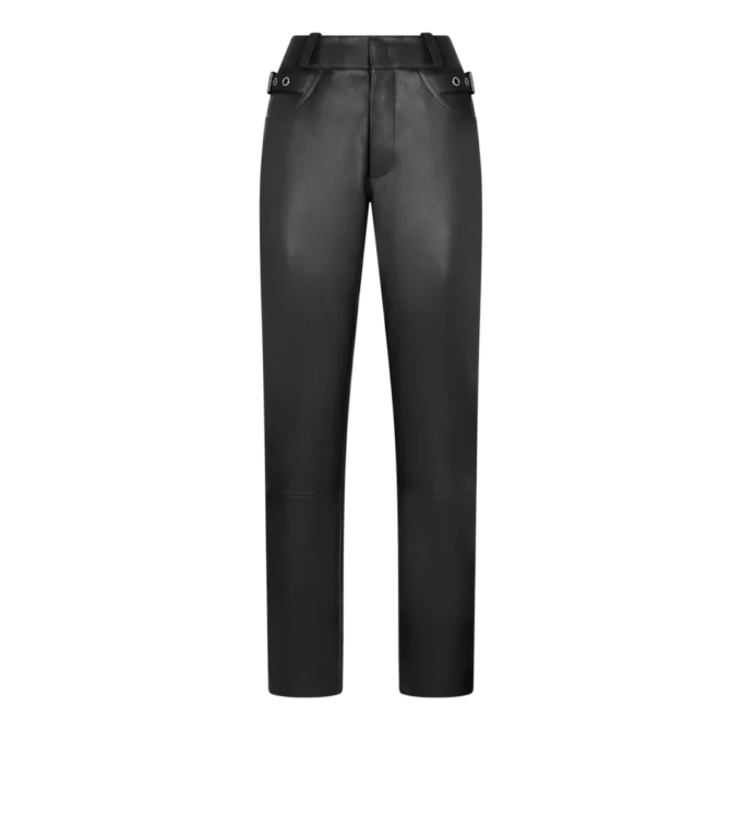 Textured Grain Leather Leather Biker Pants Textured Grain Leather Leather Biker Pants