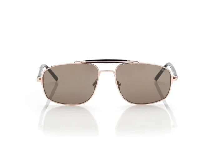 Titanium and Horn Navigator Sunglasses