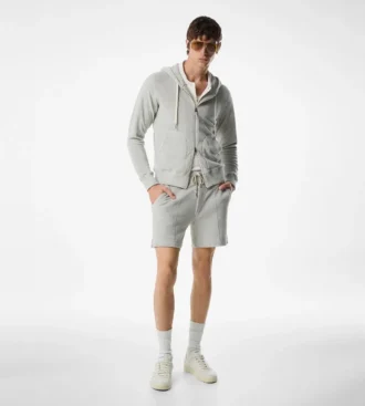Towelling Zip Hoodie