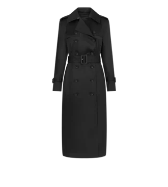 Trench Coat with Leather Undercollar