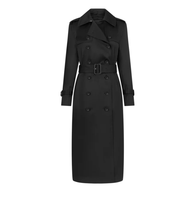 Trench Coat with Leather Undercollar Trench Coat with Leather Undercollar