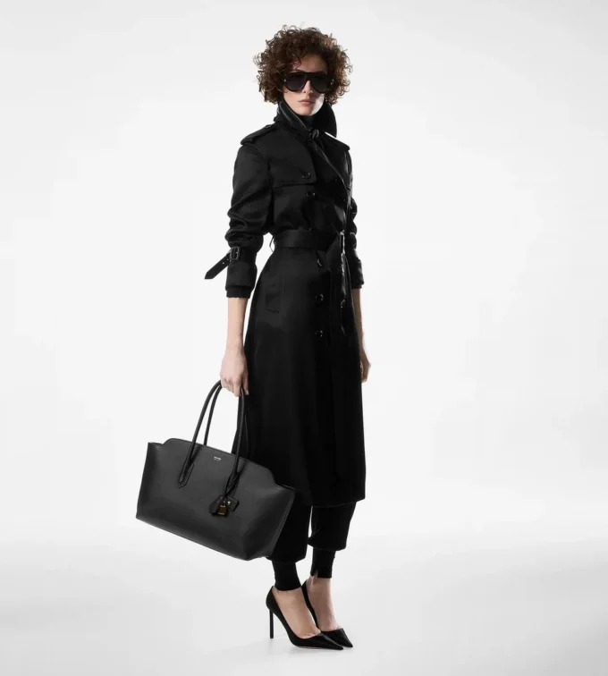 Trench Coat with Leather Undercollar Trench Coat with Leather Undercollar