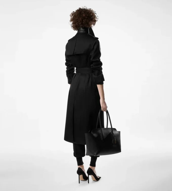 Trench Coat with Leather Undercollar Trench Coat with Leather Undercollar