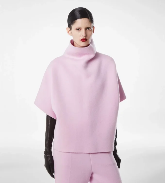 Ultrafine Cashmere Blend Funnel Neck Sculptural T-Shirt Ultrafine Cashmere Blend Funnel Neck Sculptural T-Shirt