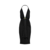 V-Neck Cocktail Dress with Draped Waterfall Centre Front Detail