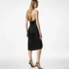 V-Neck Cocktail Dress with Draped Waterfall Centre Front Detail