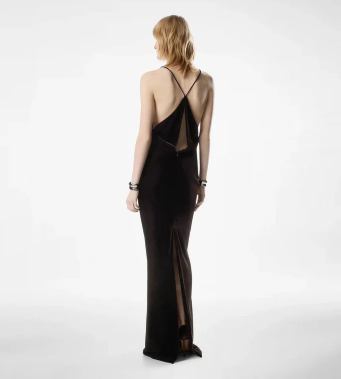 V-Neck Evening Dress with Cut Out