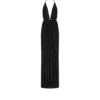 V-Neck Evening Dress with Draped Waterfall Detail
