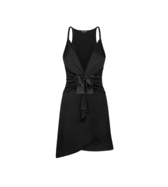 V-Neck Gathered Cocktail Dress