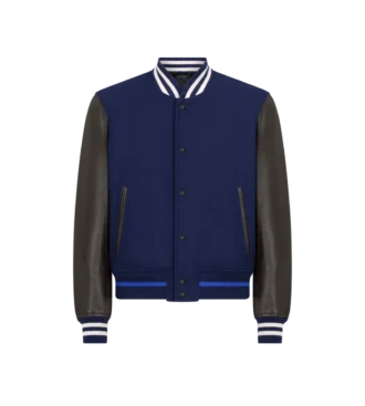 Varsity Bomber with Leather Sleeves