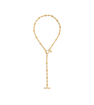 Vintage Gold Brass Grace Lariat Necklace