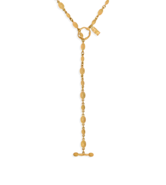 Vintage Gold Brass Grace Lariat Necklace