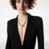 Vintage Gold Brass Grace Lariat Necklace