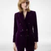 Wallis Double Breasted Peak Lapel Velvet Jacket Wallis Double Breasted Peak Lapel Velvet Jacket