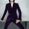 Wallis Double Breasted Peak Lapel Velvet Jacket Wallis Double Breasted Peak Lapel Velvet Jacket