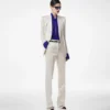 Washed Cotton Silk Blend Duchesse Tailored Straight Pants Washed Cotton Silk Blend Duchesse Tailored Straight Pants