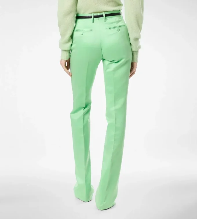 Washed Cotton Silk Blend Duchesse Tailored Straight Pants Washed Cotton Silk Blend Duchesse Tailored Straight Pants