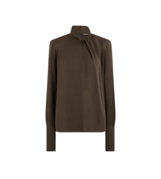 Washed Silk Georgette Long Sleeve Blouse