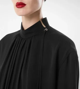 Washed Silk Georgette Long Sleeve Blouse