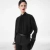 Washed Silk Georgette Long Sleeve Blouse Washed Silk Georgette Long Sleeve Blouse
